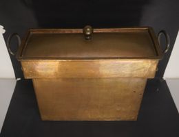 Antiker Essenbehälter Wasserschiff & Deckel aus Kupfer MA340