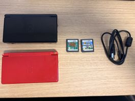 Nintendo DS lite schwarz + rot mit 2 Spielen