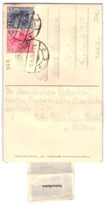 Cartoline postali: Leporello-AK Baden-Baden, Briefträger,  – Usato da Berlin venduto da bartko-reher 1