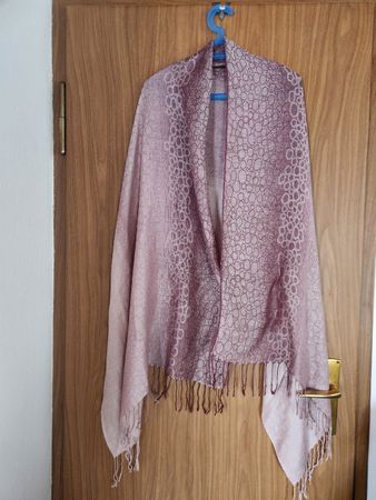 Echarpe PASHMINA 55% PASHMINA 45% SOIE motifs ronds