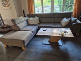 Ecksofa mit Bettfunktion/ Microfaser