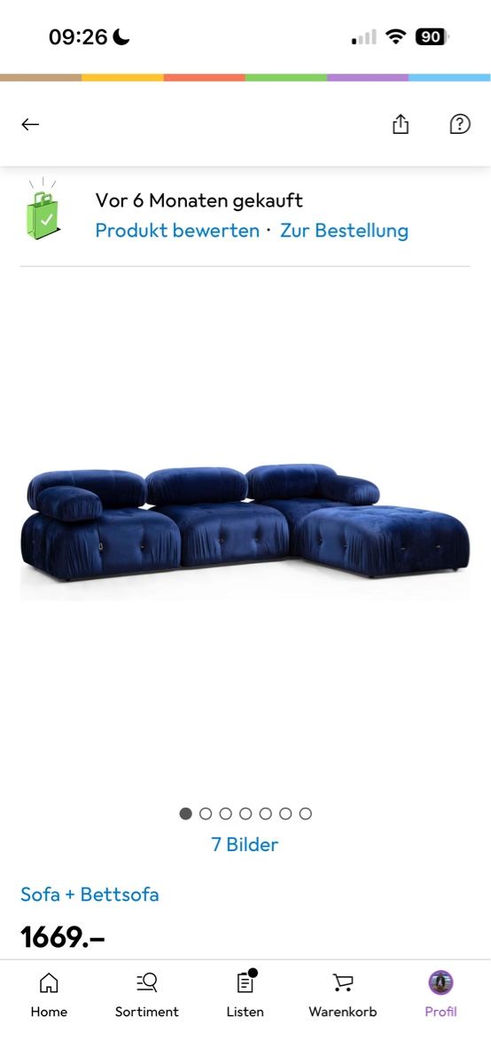 Divani: Atelier del Sofa Bubble Velvet Blue – Nuovo (secondo la descrizione) da Glattbrugg venduto da Fabiolous1