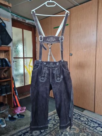 Trachtenlederhose dunkelbraun , Grösse L