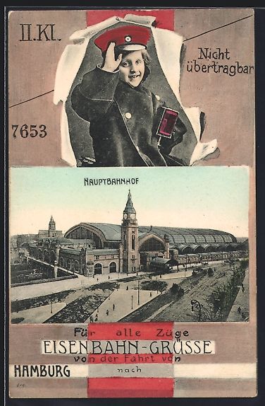 Cartoline postali: Hamburg-St.Georg, Junger Briefträger un – Usato da Berlin venduto da bartko-reher
