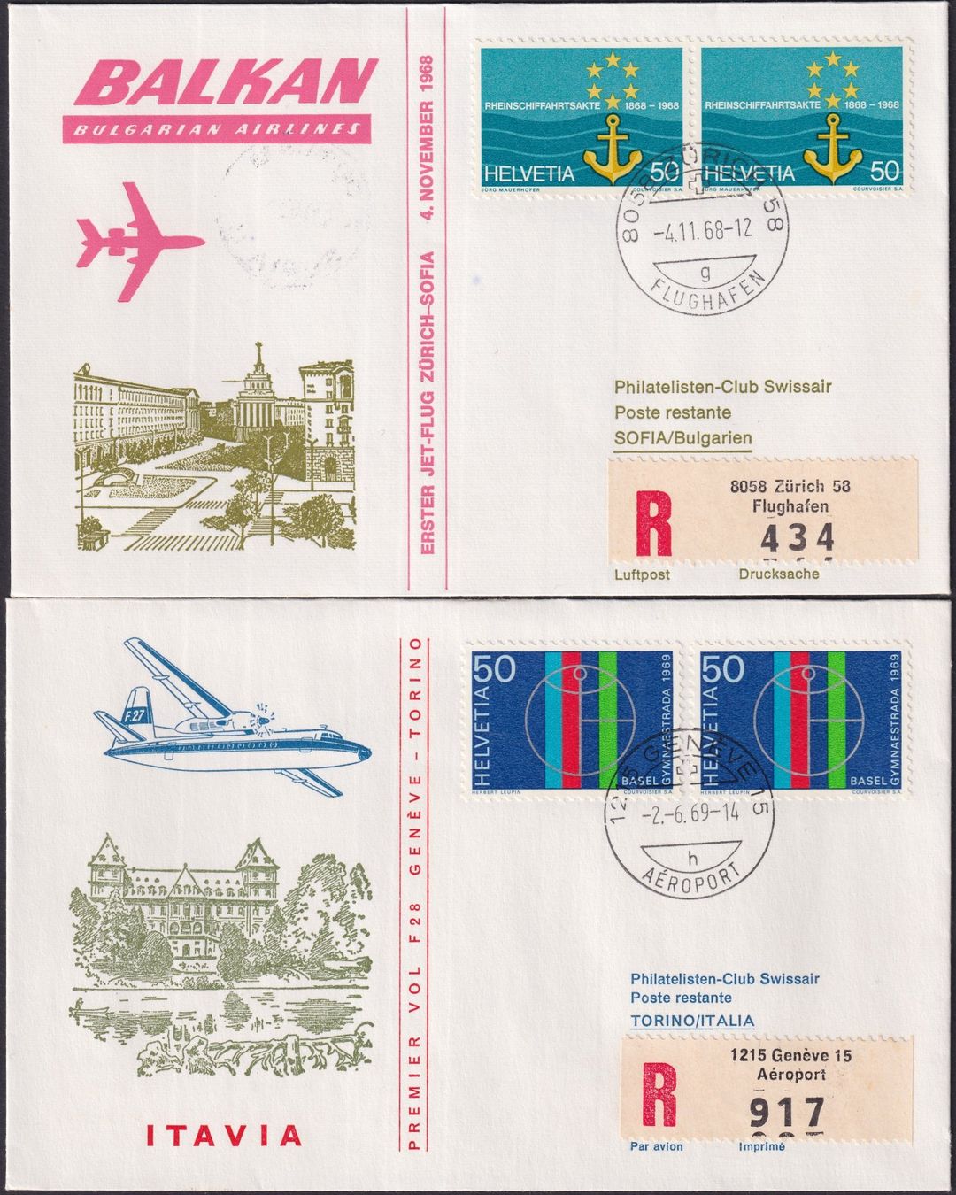 Alle Briefmarken: 8 SWISSAIR-Briefe, günstig. – Gebraucht aus Sursee von Luzernerraute 6