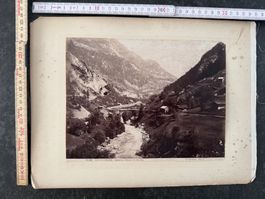 2 Fotos Gotthard bahn Wassen Amsteg Airolo Karton beidseitig