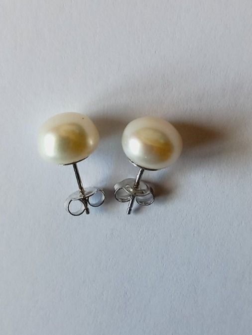 Orecchini pendenti & Orecchini a lobo: Süsswasser Perlen Ohrstecker Silber 925 rohdiniert – Nuovo e nell'imballaggio originale da Winistorf venduto da acreativ2 1
