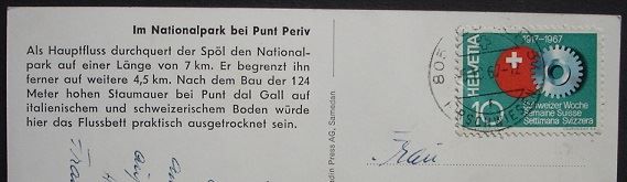 Ansichtskarten: PUNT PERIV im Schweizer Nationalpark – Gebraucht aus Jona von philajona 1