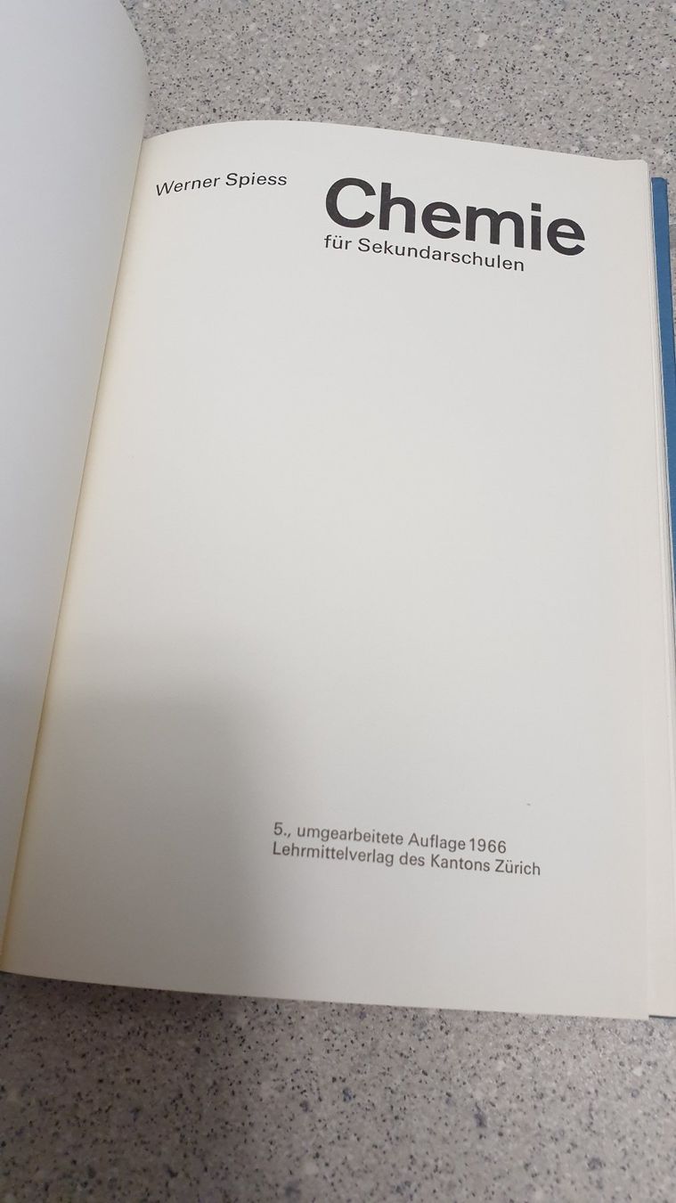 Bücher: Werner Spiess - Chemie – Gebraucht aus Stäfa von Supertramp73 4