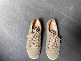 Damen Sneaker Paul Green Beige Leder Gr 4 Leder gebraucht