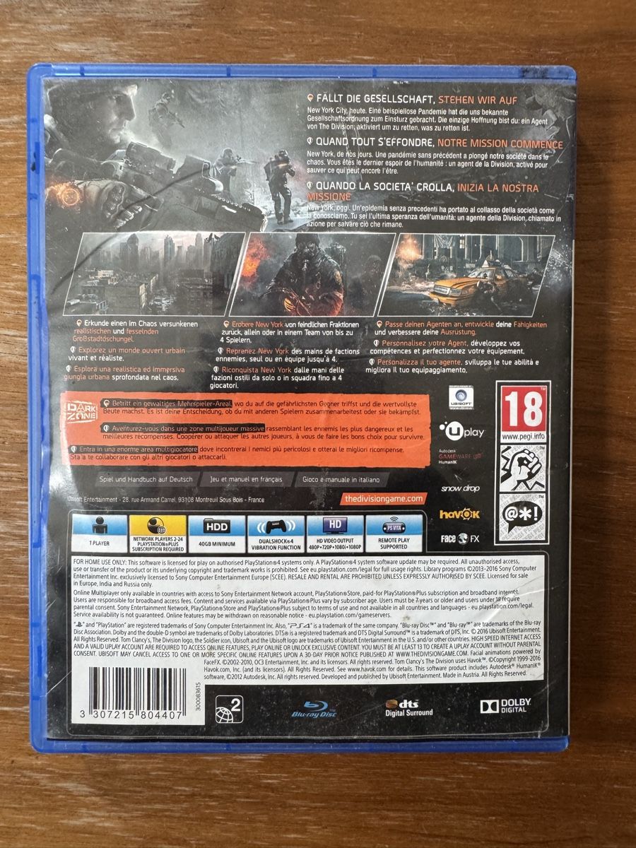 Sony Giochi: The Division (PS4) – Usato da Biel/Bienne venduto da inf_mr5w 1