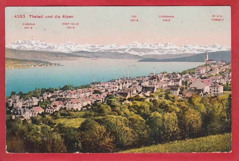 Ansichtskarten: THALWIL 1915 – Gebraucht aus Grüningen von Kartenlaube