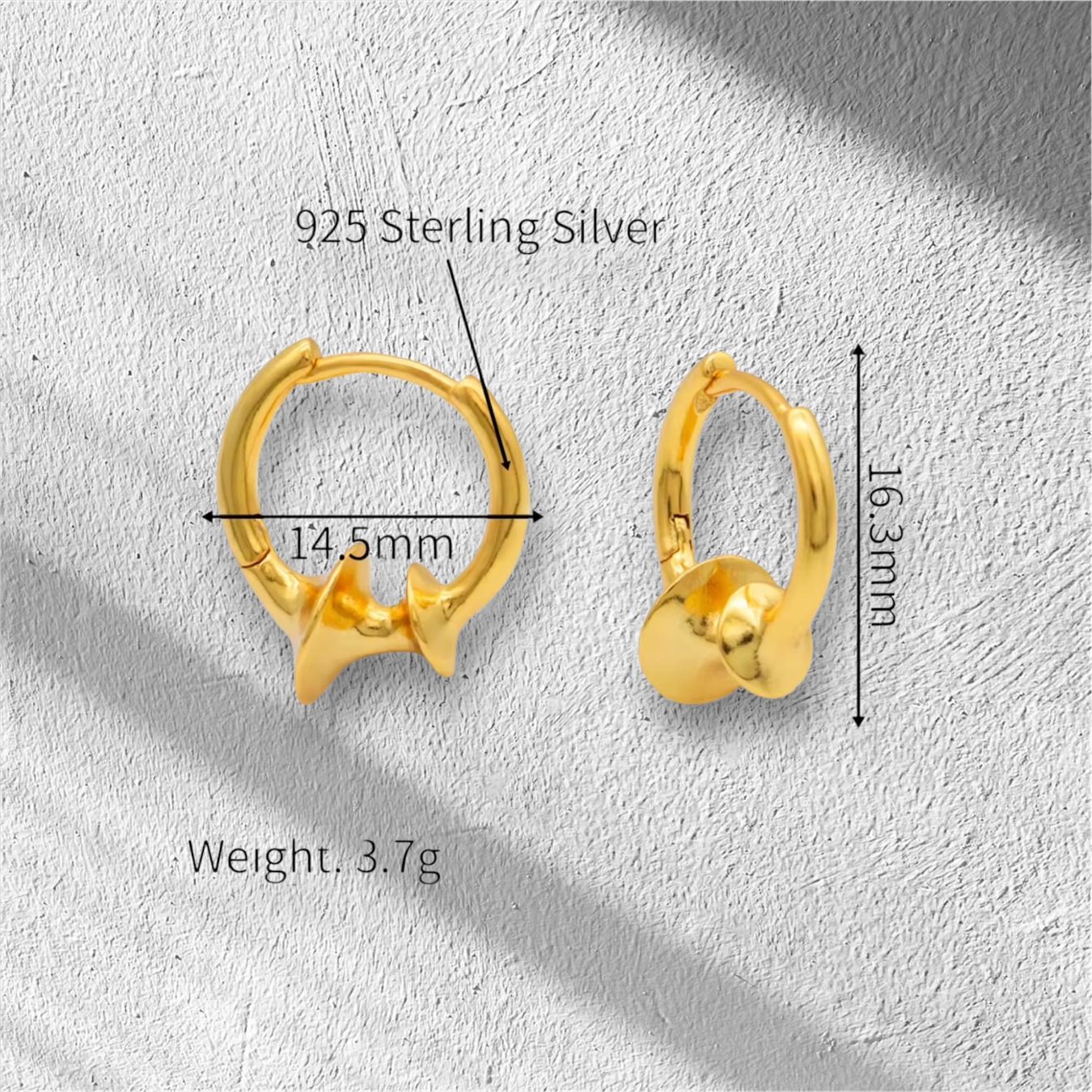 Orecchini pendenti & Orecchini a lobo: Hoops Earrings. Gold plated .925 silver – Nuovo (secondo la descrizione) da Dübendorf venduto da S1973E 6