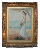 Lina Borlacchi Rossi, Dame mit Hut, 100 cm x 80 cm