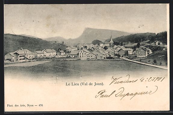 Cartoline postali: Le Lieu /Val de Joux, Blick über die Fe – Usato da Berlin venduto da bartko-reher