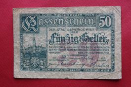 currency receipt austria 50 heller 1919