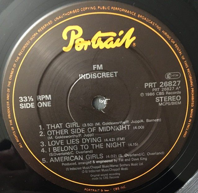 Schallplatten: FM - Indiscreet (LP) – Gebraucht aus Grüningen von azulvinyl 2