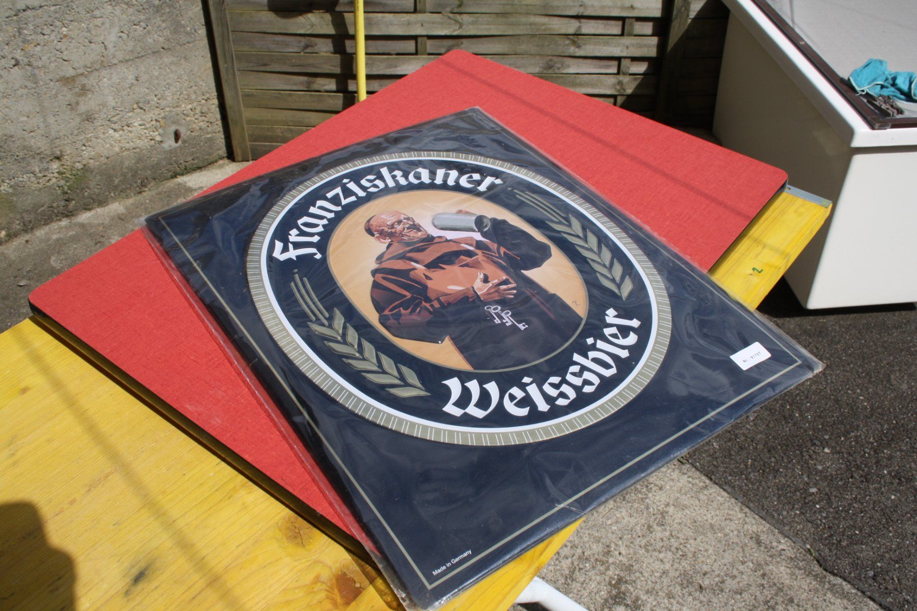 Insegne: FRANZISKANER WEISSBIER BLECH SCHILD – Usato da Wauwil venduto da Pneuedy
