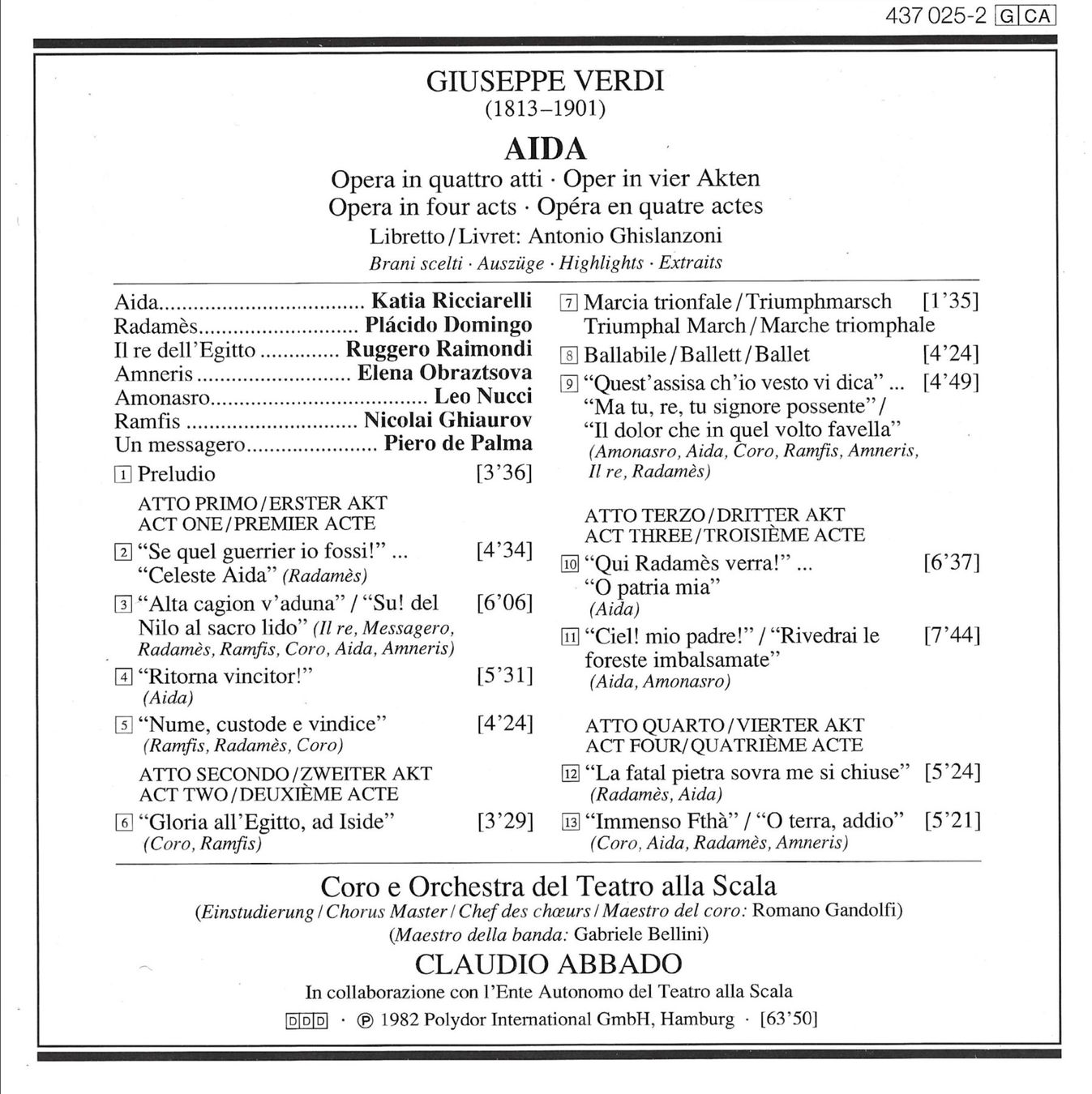 CD: Giuseppe Verdi - Aida – Usato da Hombrechtikon venduto da Luetzelsee 1