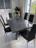 Esstisch Granitplatte dunkelgrau