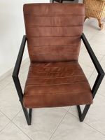 8 Stk. Freischwinger Stuhl (Echtleder Braun)