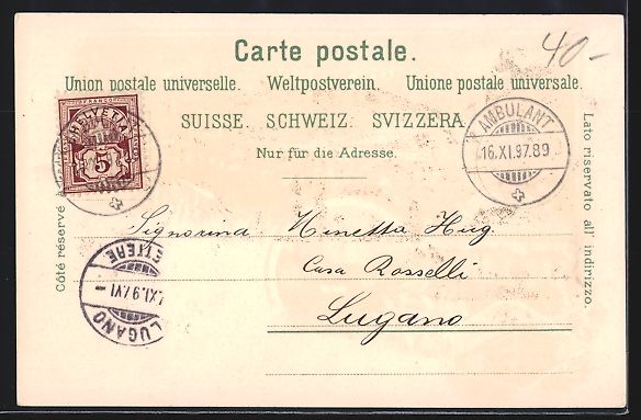 Cartoline postali: Litho Thalweil, Ortsansicht aus der Voge – Usato da Berlin venduto da bartko-reher 1