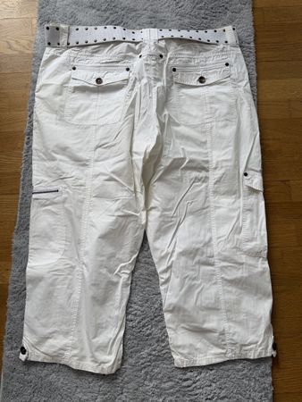 Yessica Damen Sommerhose Caprihose weiss, Gr. 48/50