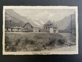 Ansichtskarte Frutigen neuer Bahnhof schwarz-weiss alt