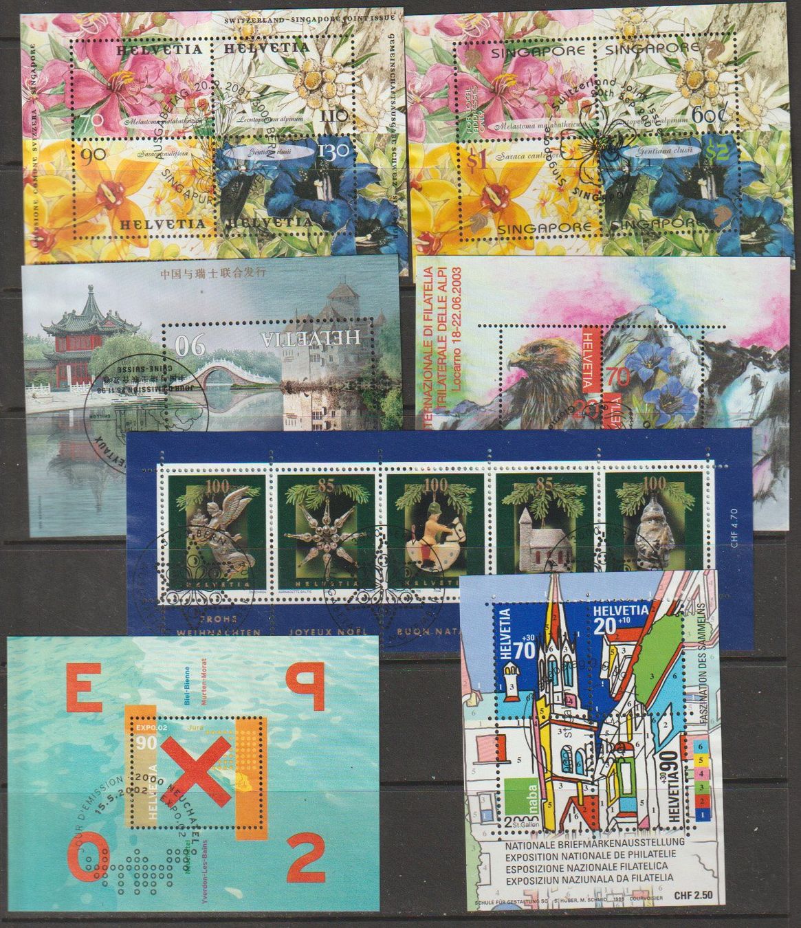 Alle Briefmarken: Suisse-Singapour divers thèmes – Gebraucht aus Crans-Montana von kira56