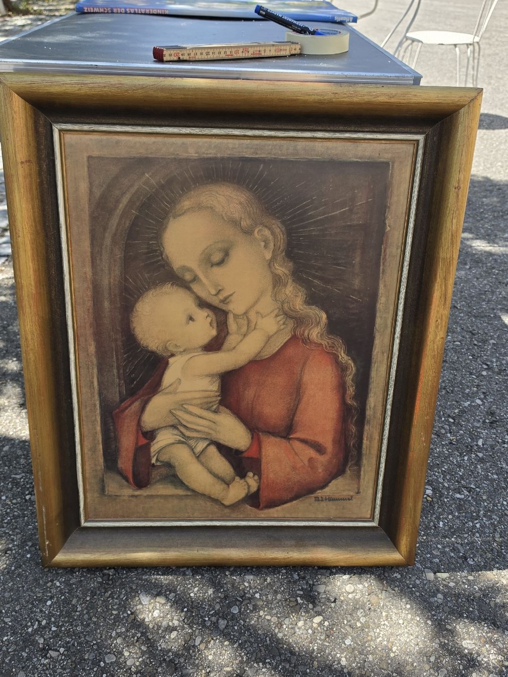 Posters & Illustrations: Bild Madonna mit Kind  gerahmt signiert – D'occasion à Mettlen par elios0888