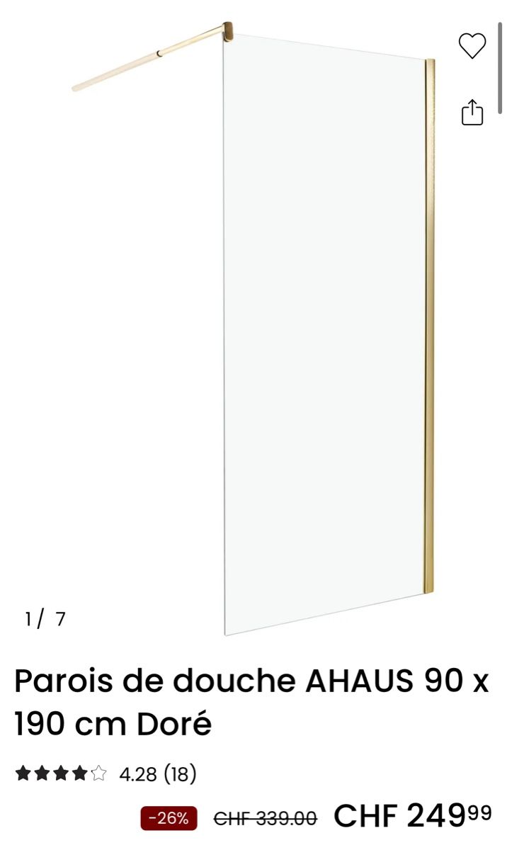 Docce: Parois vitrée douche cadre doré, 90x190 – Nuovo e nell'imballaggio originale da Biel/Bienne venduto da lilianaldc 1