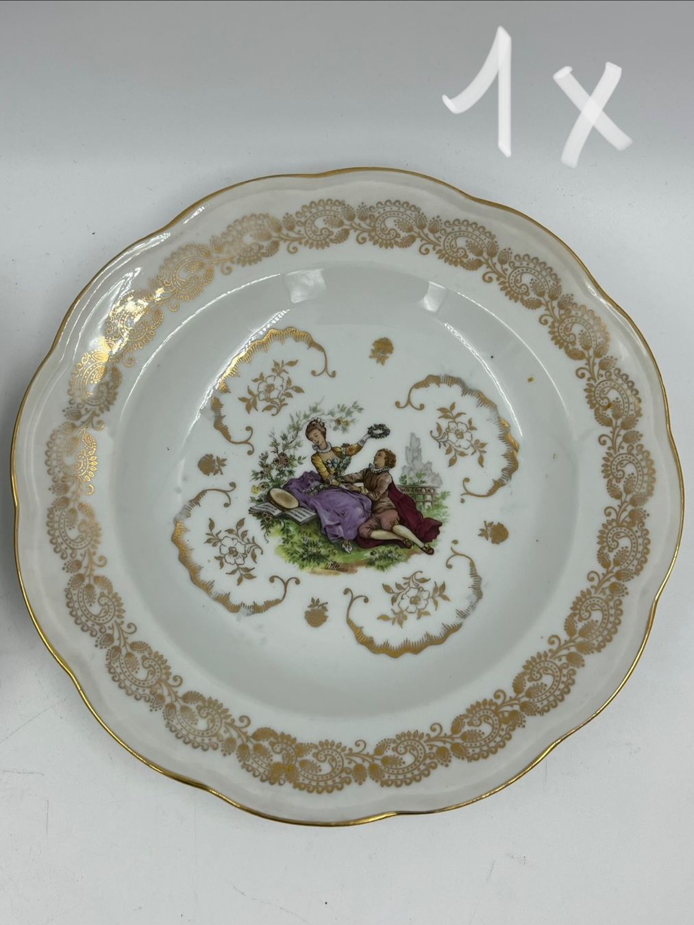 Piatti: 6 assiettes décor Marquise. – Usato da Genève venduto da Eric1823 2