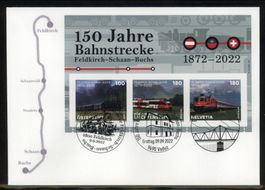 2022, FDC, Block Österreich/Liechtnstein/Schweiz, C6 (1924)