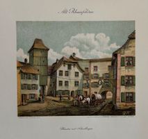 Alt Rheinfelden, Rheintor, Farblithographie, 1919