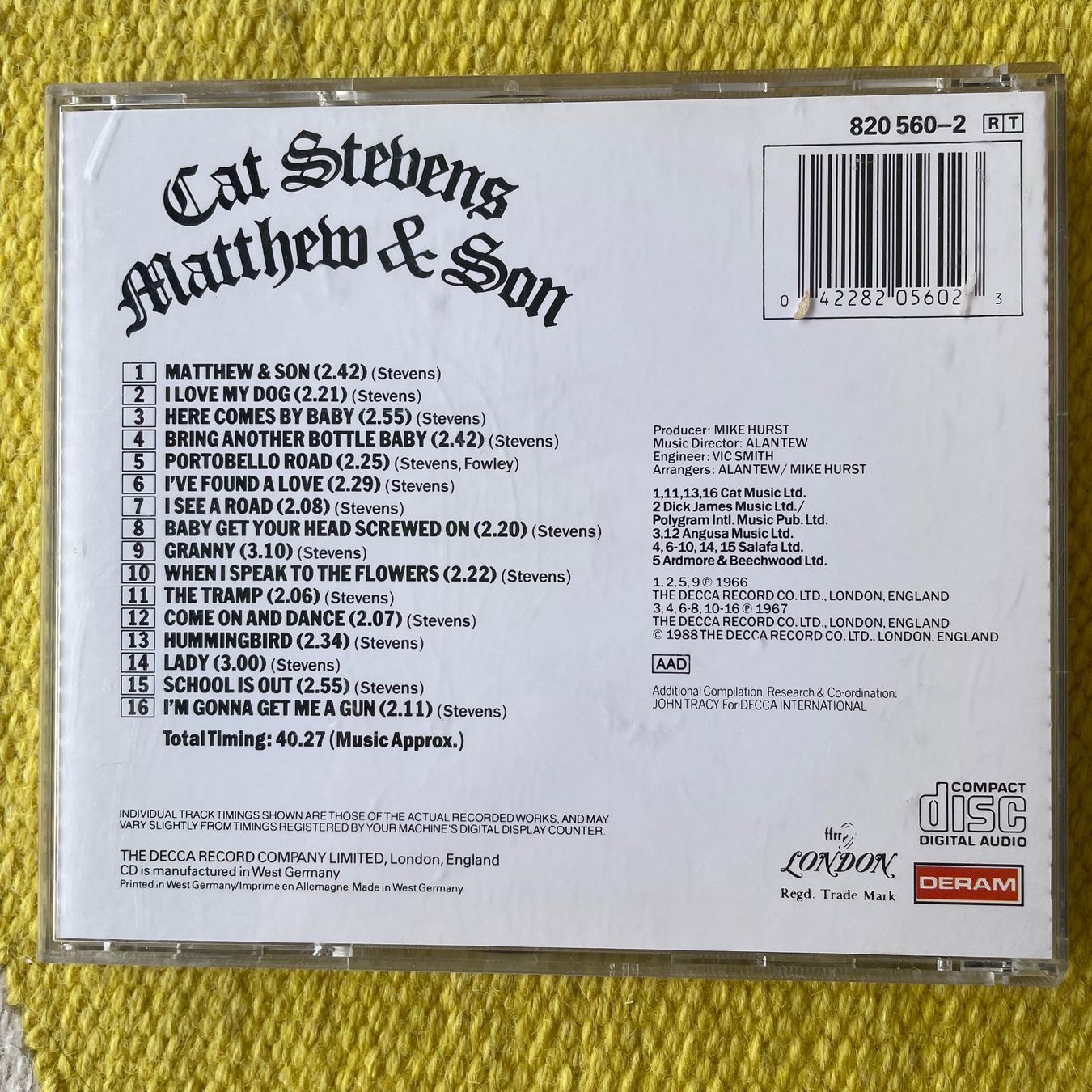 CD: CAT STEVENS-MATTHEW & SON – Usato da Rorschacherberg venduto da CD-Roli 1