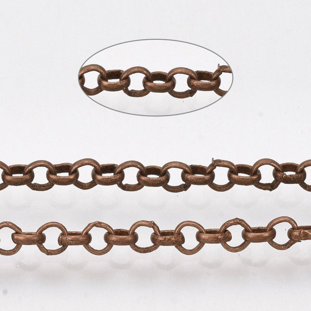 Catenine: 1m Kette  Jasseron 2.5x0.7mm Kupfer – Nuovo (secondo la descrizione) da Alpnachstad venduto da perlengaby