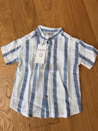 Kamba Athens Kinderhemd blau weiss gestreift neu