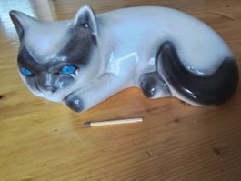 Neuwertig Keramik Katze Porzellan