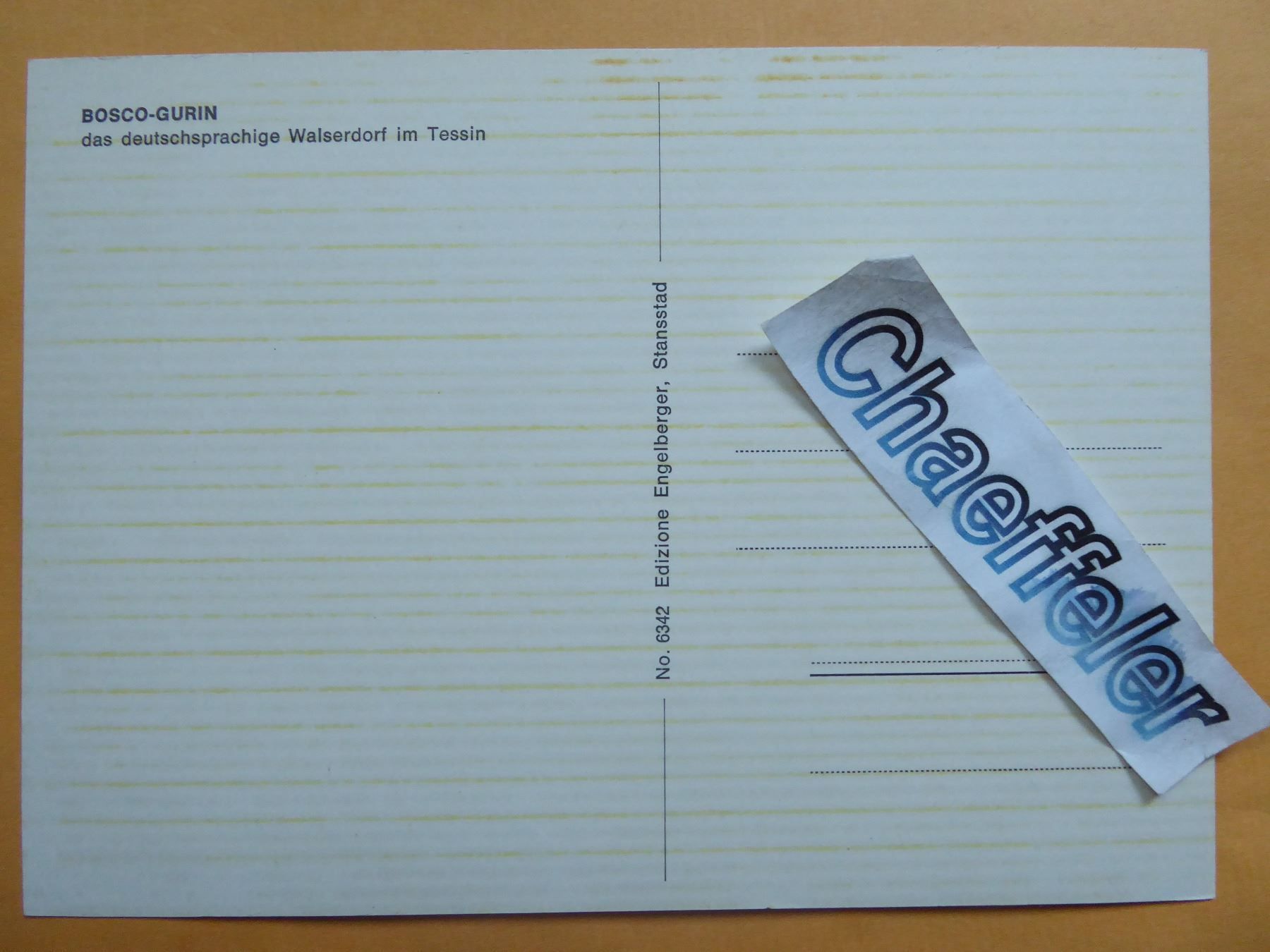 Cartoline postali: Bosco - Burin – Nuovo (secondo la descrizione) da Zürich venduto da Chaeffeler 1