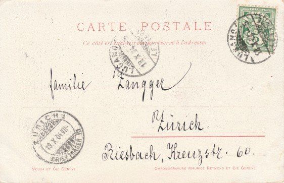 Cartoline postali: Lugano 1904 – Usato da Zuerich venduto da OceanLinerPostcards 1
