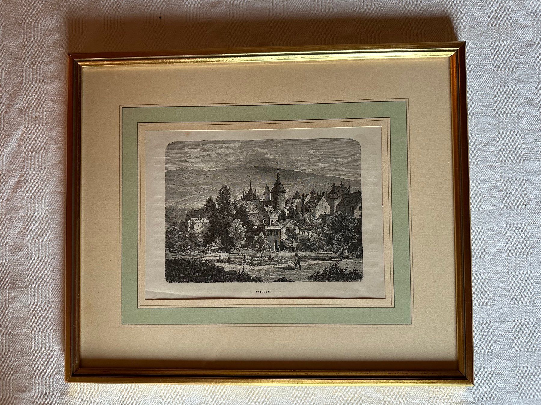 Gemälde: Cadre doré avec motif Yverdon – Gebraucht aus Ste-Croix von BuffetSC 3