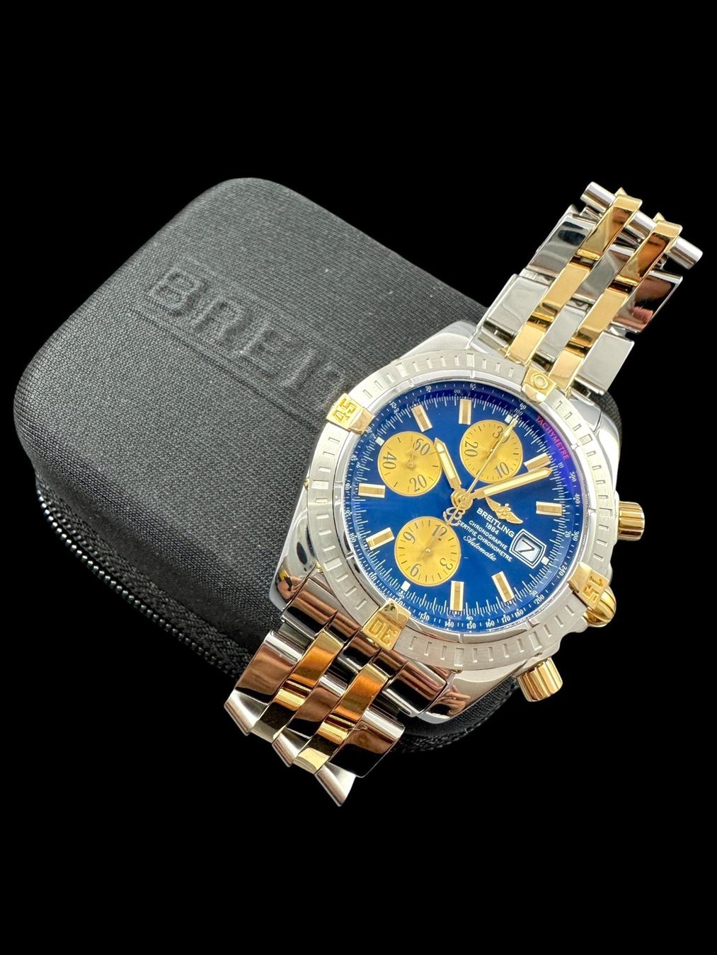 Breitling Orologi: Breitling Chronomat Evolution Automatic 45mm Bicolor *U1445 – Usato da Zürich venduto da GalerieInauen 1