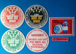 Bierdeckel Etikette Brauerei Wäfler Rothenburg / Baumberger