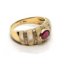 Fingerrin 18 Kt. GG mit Rubin & Diamanten