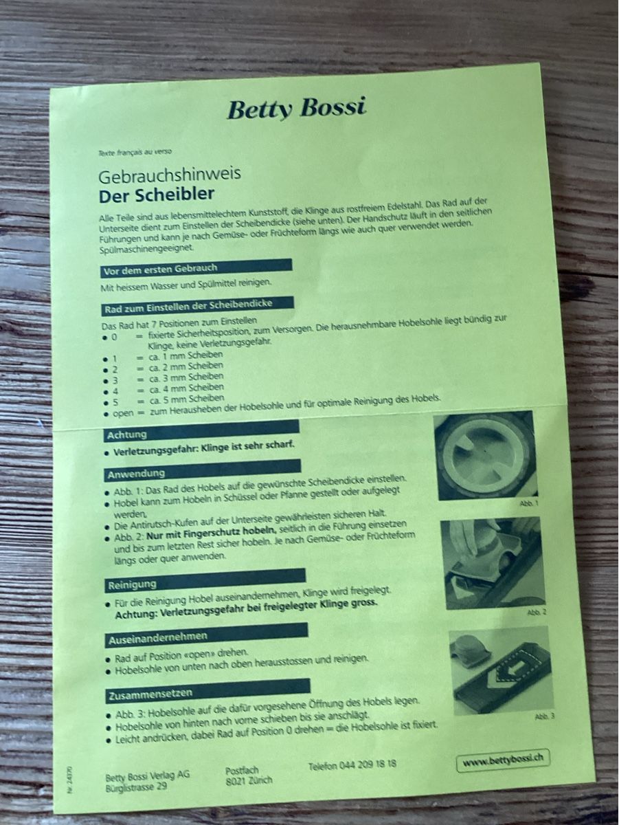 Betty Bossi Elettrodomestici da cucina: BettyBossi Scheibler – Usato da Wassen UR venduto da SABDOM 1