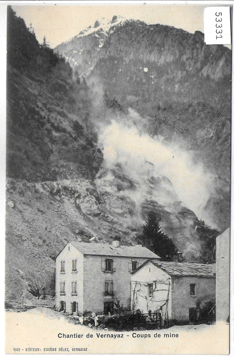 Cartoline postali: Chantier de Vernayaz - Coupe de Mine – Usato da Ettingen venduto da Kartenplanet