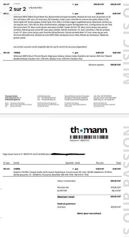 Thomann Musikinstrumente: Batterie millenium MPS-750X – Gebraucht aus Verbier von cam_h827 1