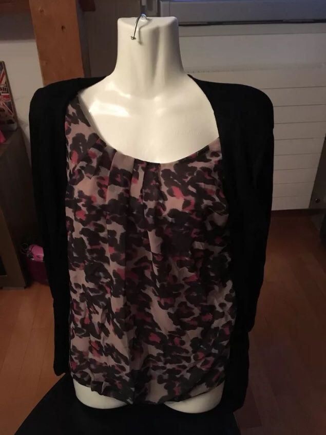 Pullover & Sweatshirts: Pull 2 en 1 Charles Vögele léopard noir rouge cache-cœur S – Neu (gemäss Beschreibung) aus Genève von Libellule477 5