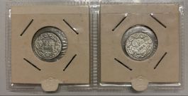 Schweizer Silbermünzen 1/2 Franken 1906 & 1909 – Sehr schöne