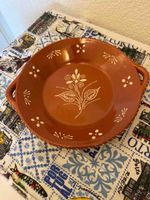 Platte Keramik braun mit Blumenmuster neuwertig